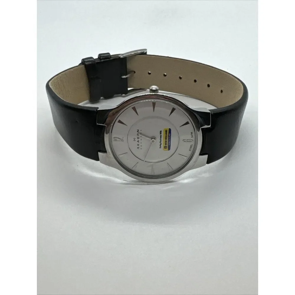 Skagen 433LSLB1 Women's Black Leather Analog Dial Quartz Wrist Watch JNA910
